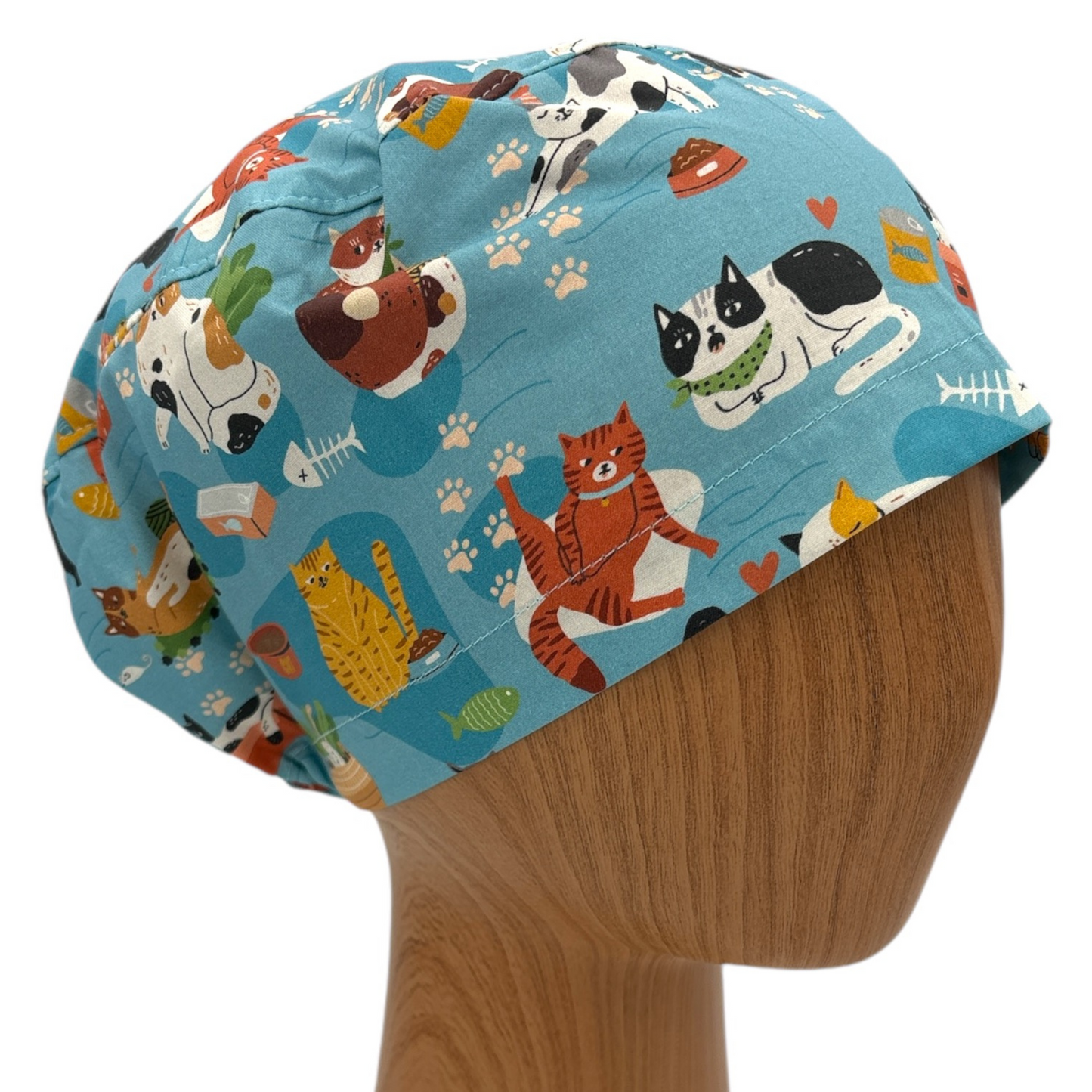 Cat Scrub Cap - Euro Style