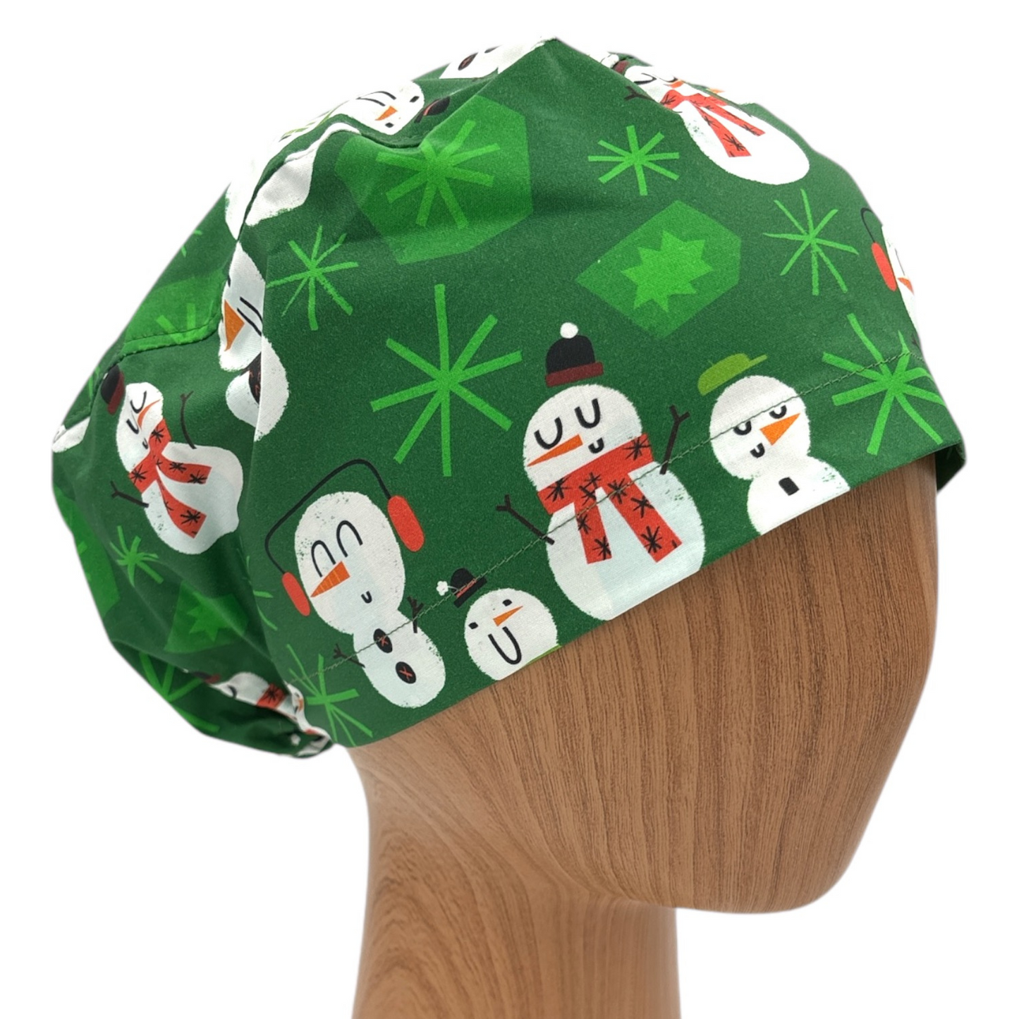 Christmas Snowman Scrub Cap - Euro Style