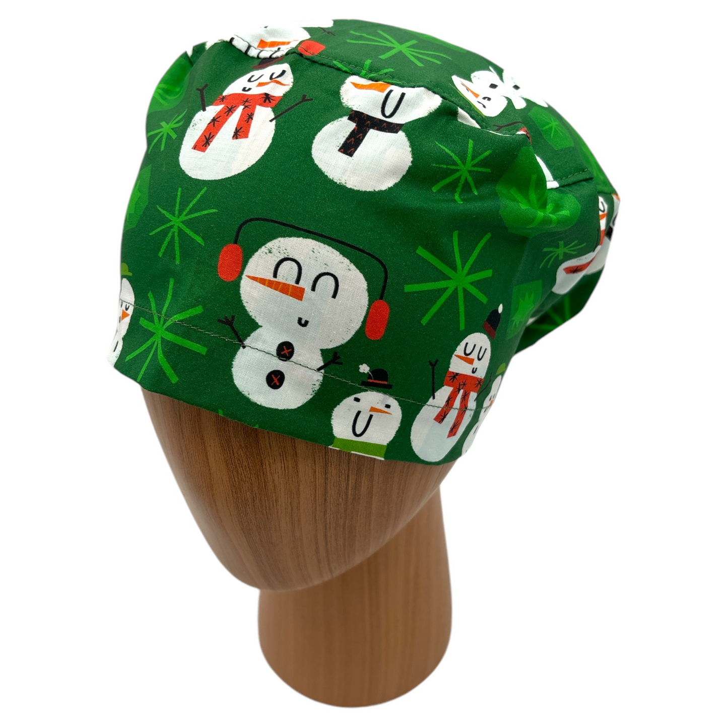Christmas Snowman Scrub Cap - Euro Style