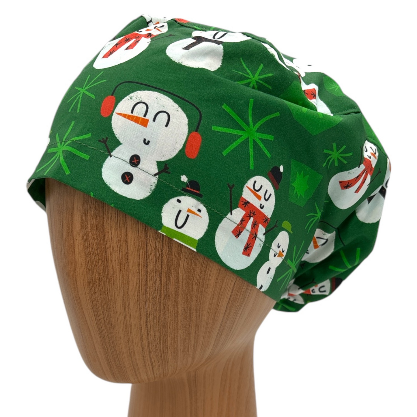 Christmas Snowman Scrub Cap - Euro Style