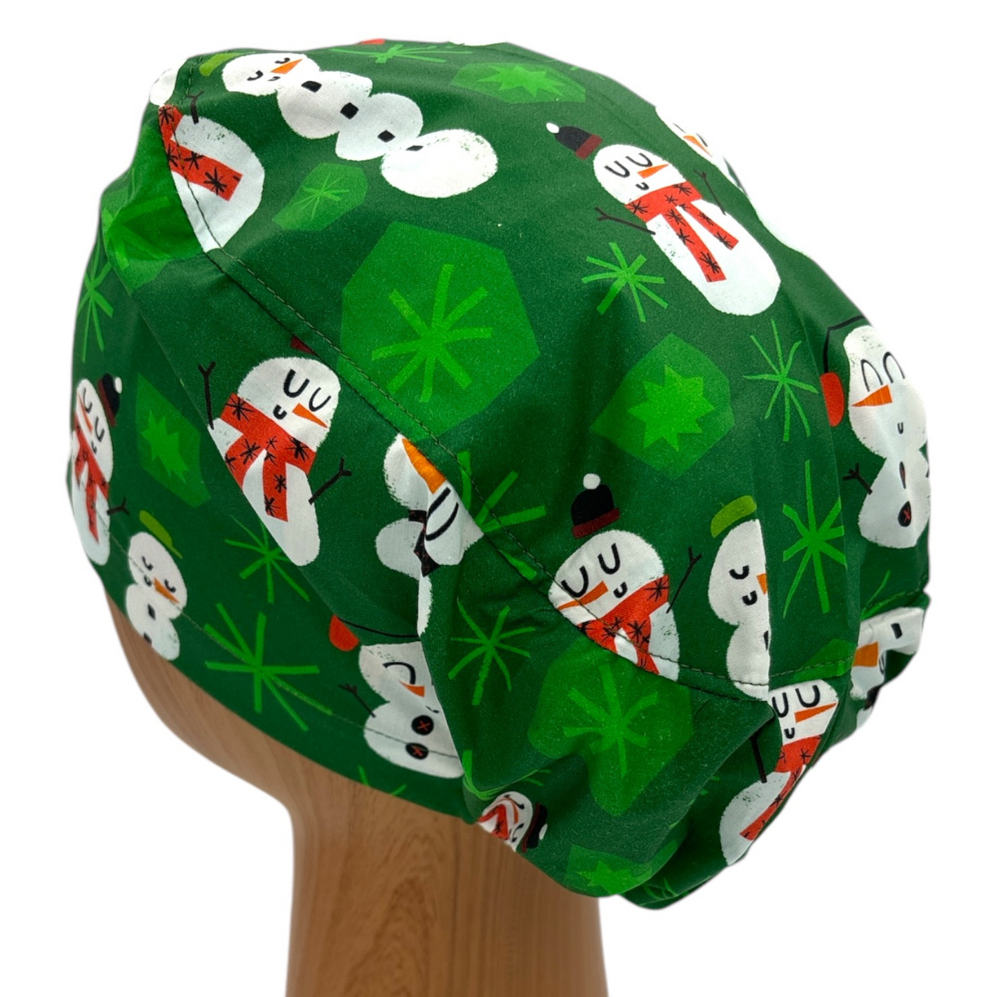 Christmas Snowman Scrub Cap - Euro Style