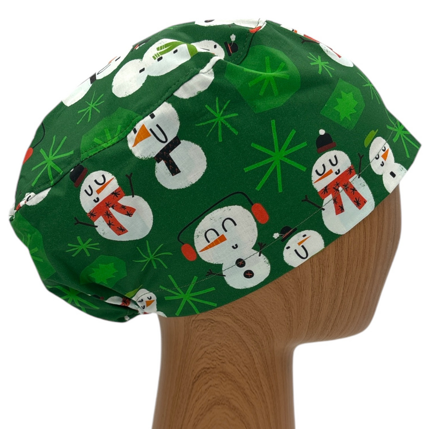 Christmas Snowman Scrub Cap - Euro Style