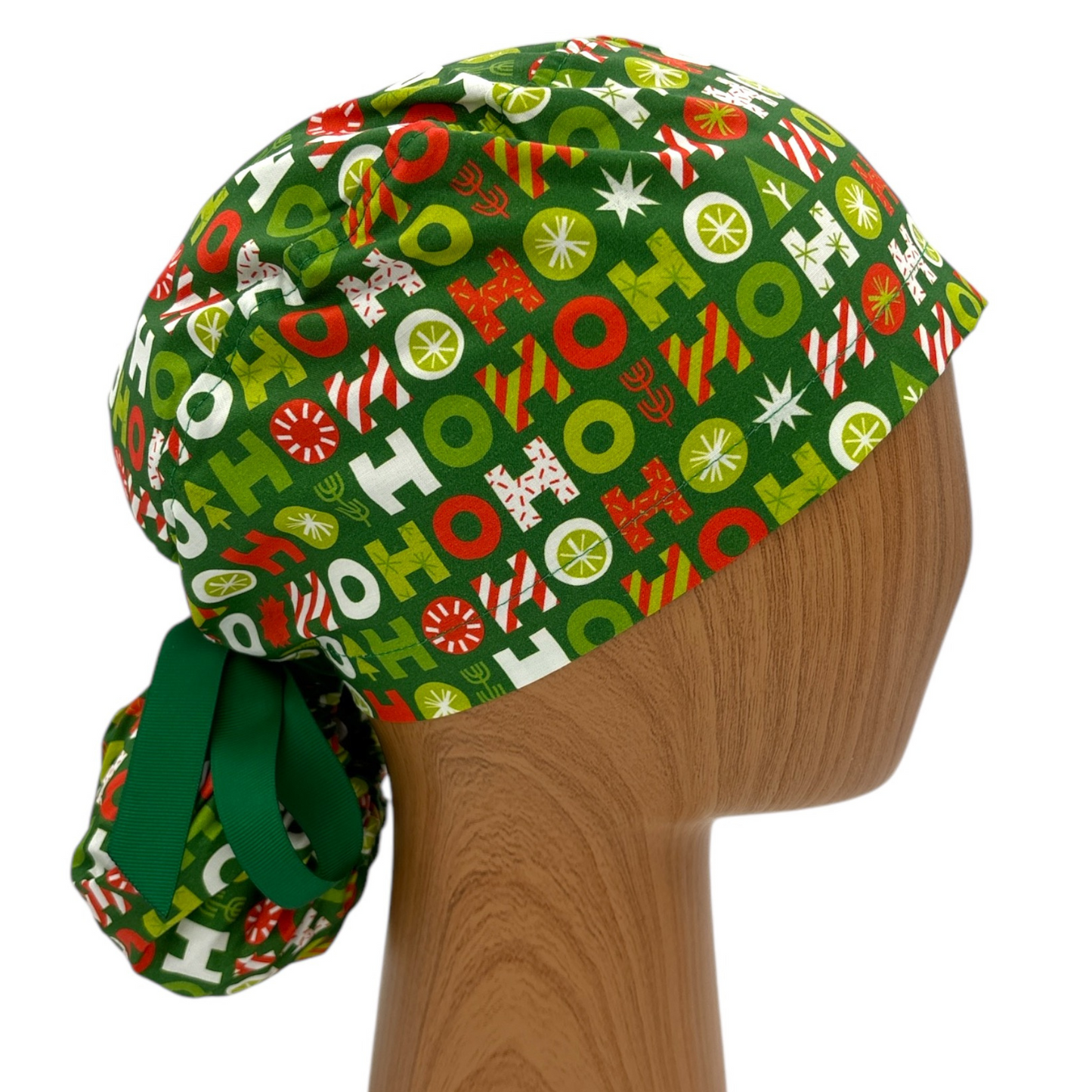 Christmas Scrub Cap - Ponytail Style