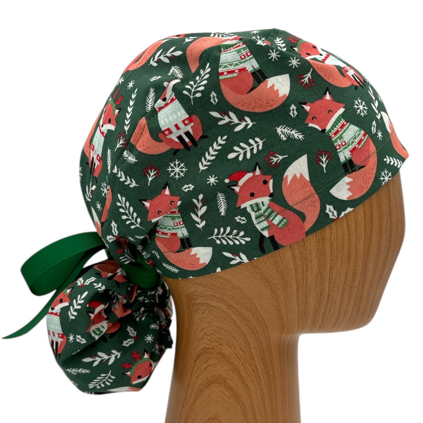 Christmas Scrub Cap - Ponytail Style
