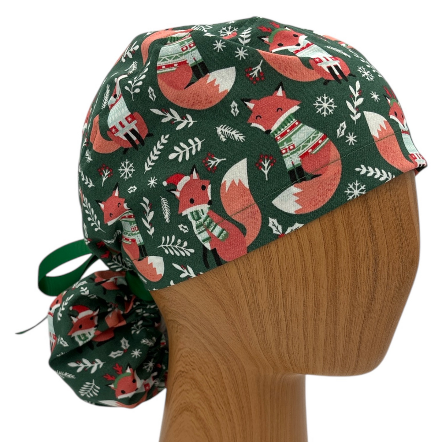Christmas Scrub Cap - Ponytail Style