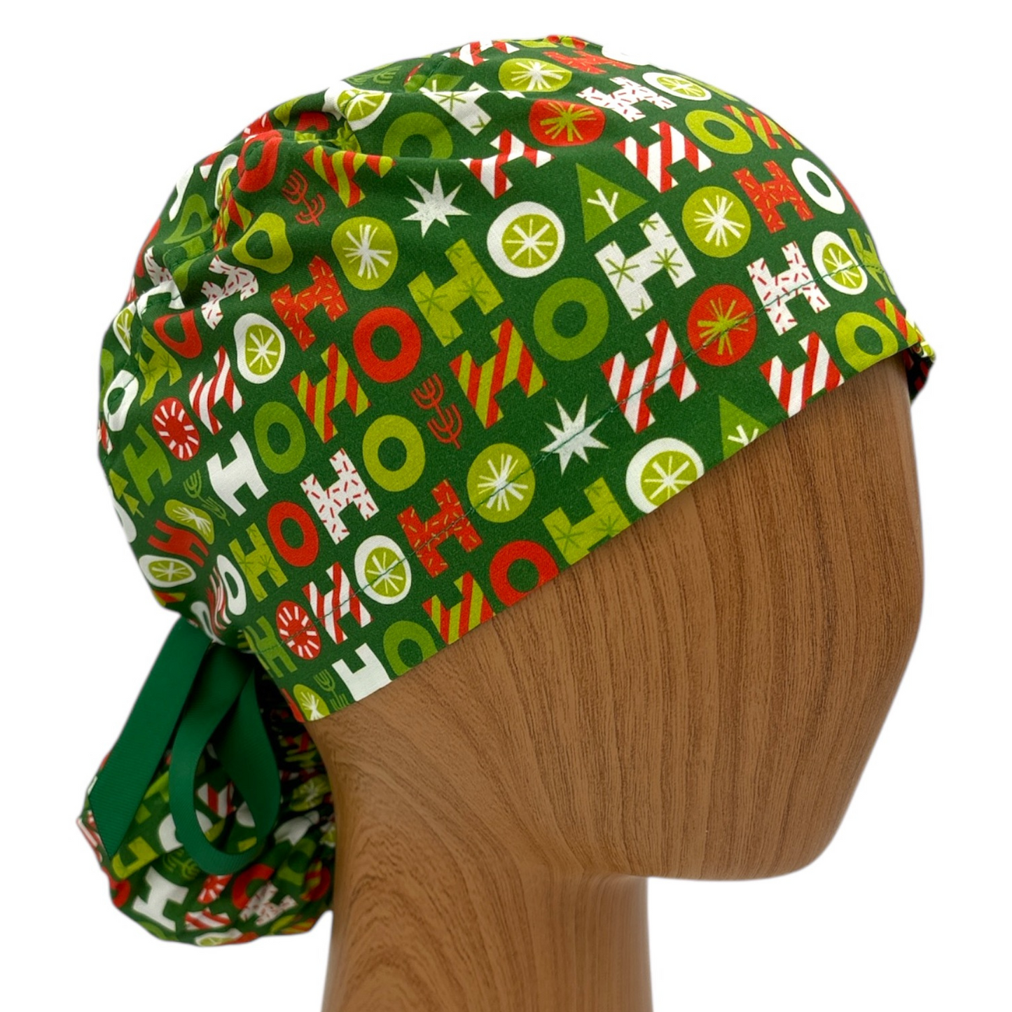 Christmas Scrub Cap - Ponytail Style