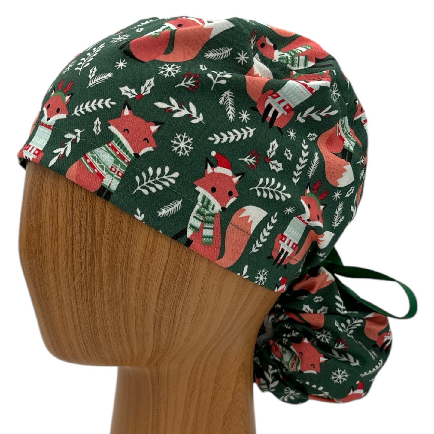 Christmas Scrub Cap - Ponytail Style