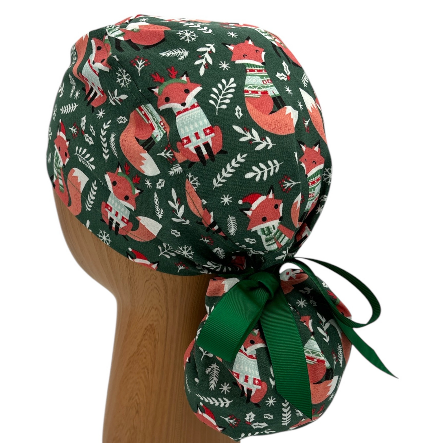 Christmas Scrub Cap - Ponytail Style