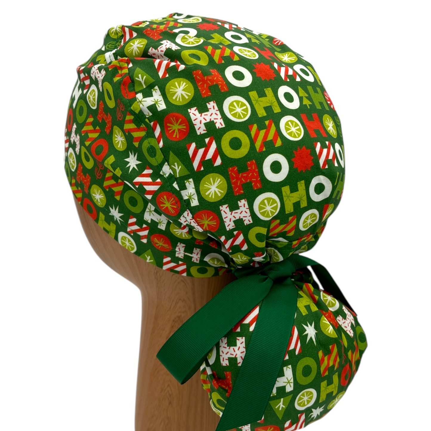 Christmas Scrub Cap - Ponytail Style