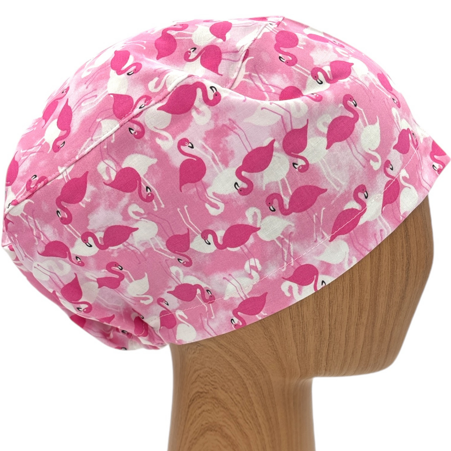 Pink Flamingo Scrub Cap - Euro Style