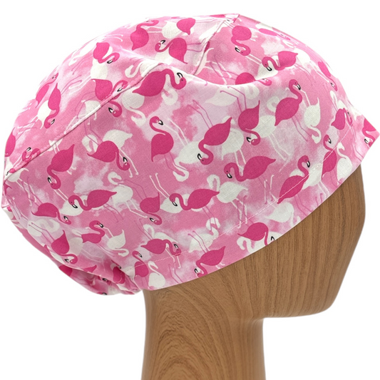 Pink Flamingo Scrub Cap - Euro Style