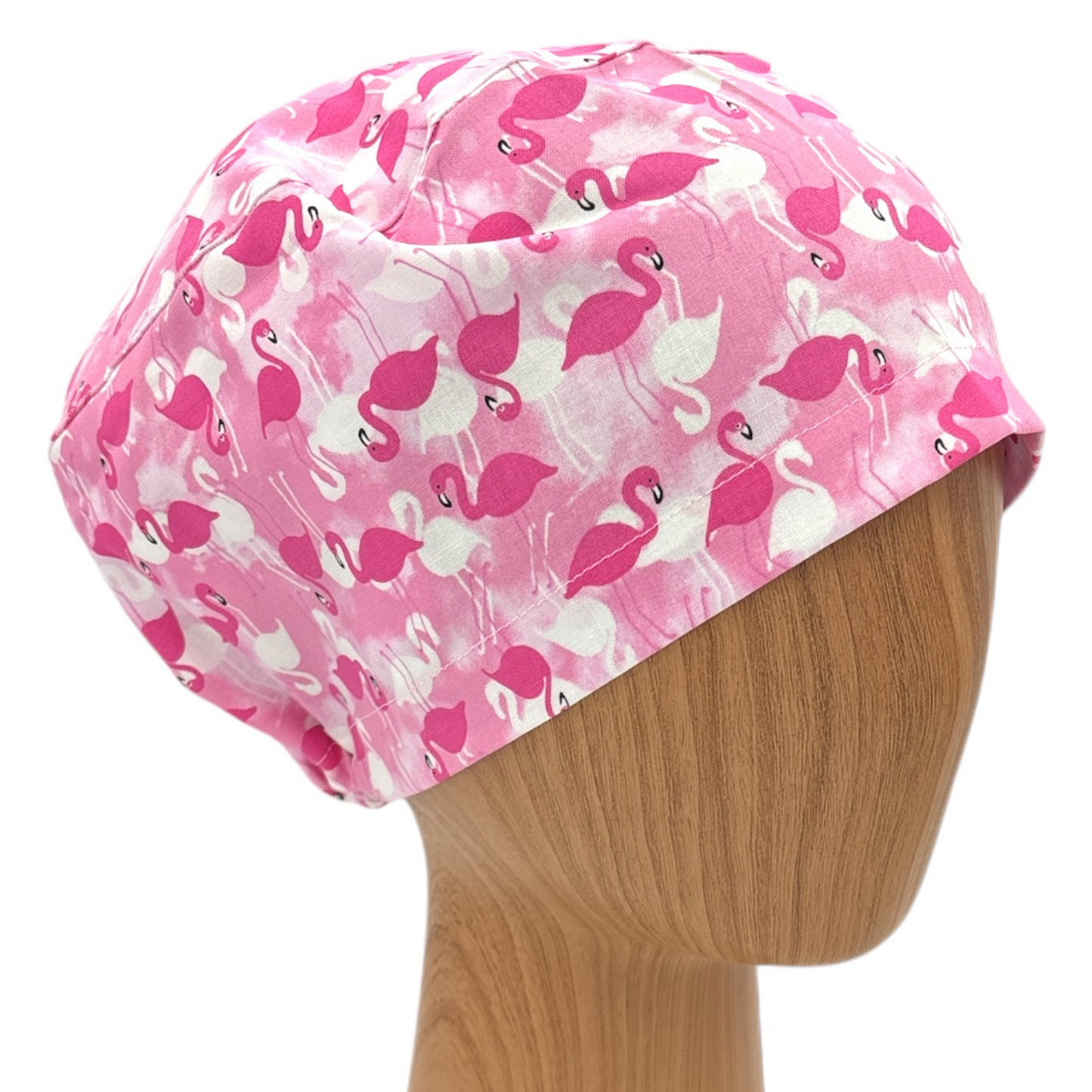 Pink Flamingo Scrub Cap - Euro Style