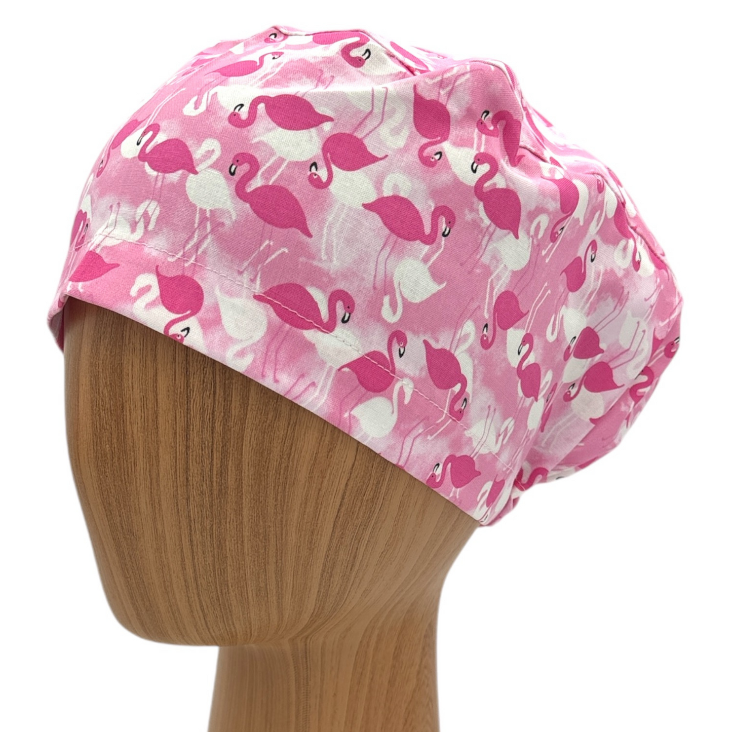 Pink Flamingo Scrub Cap - Euro Style
