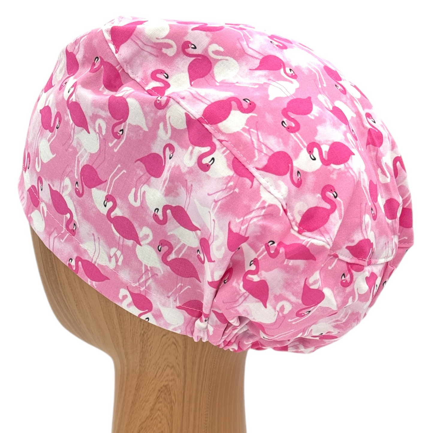 Pink Flamingo Scrub Cap - Euro Style