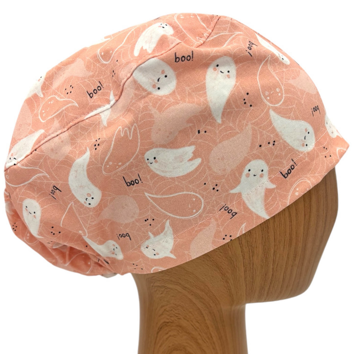 Halloween Boo Ghost Scrub Cap - Euro Style