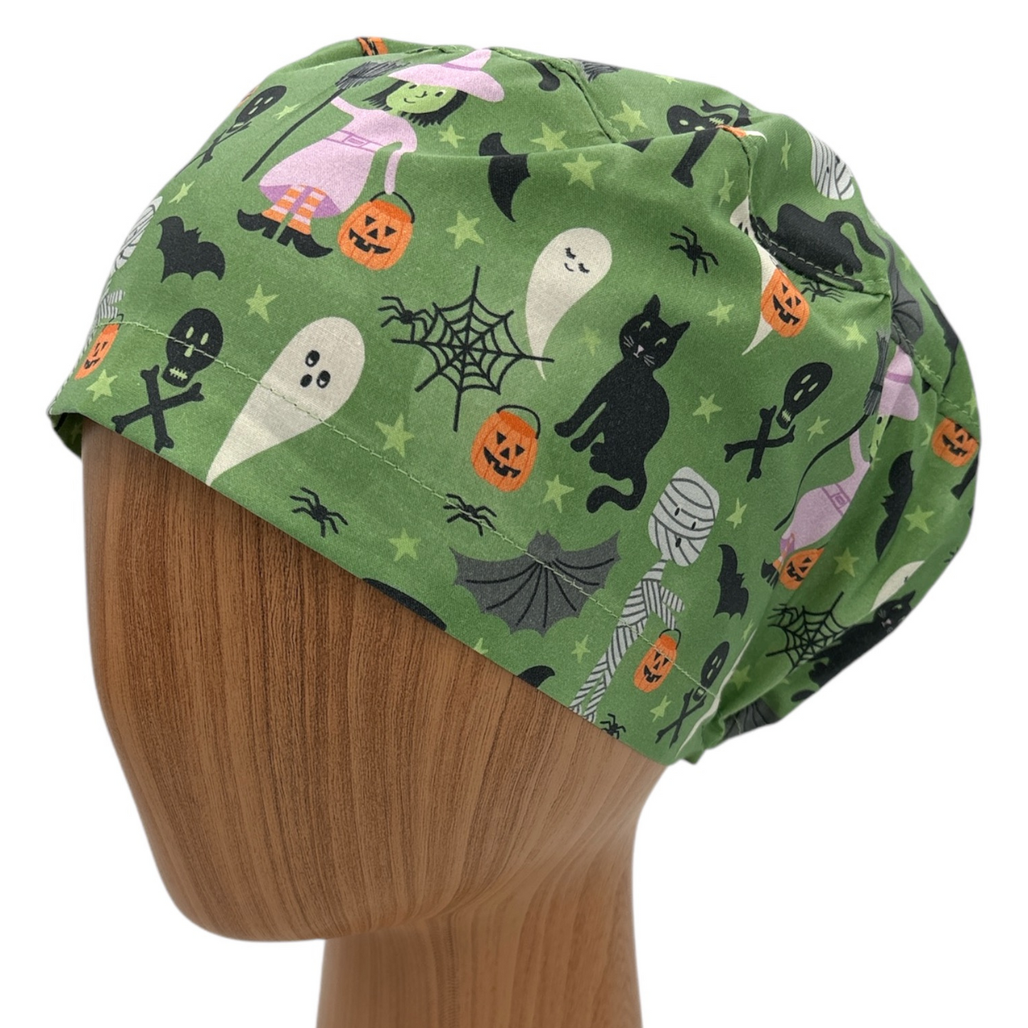 Halloween Ghost Scrub Cap - Euro Style