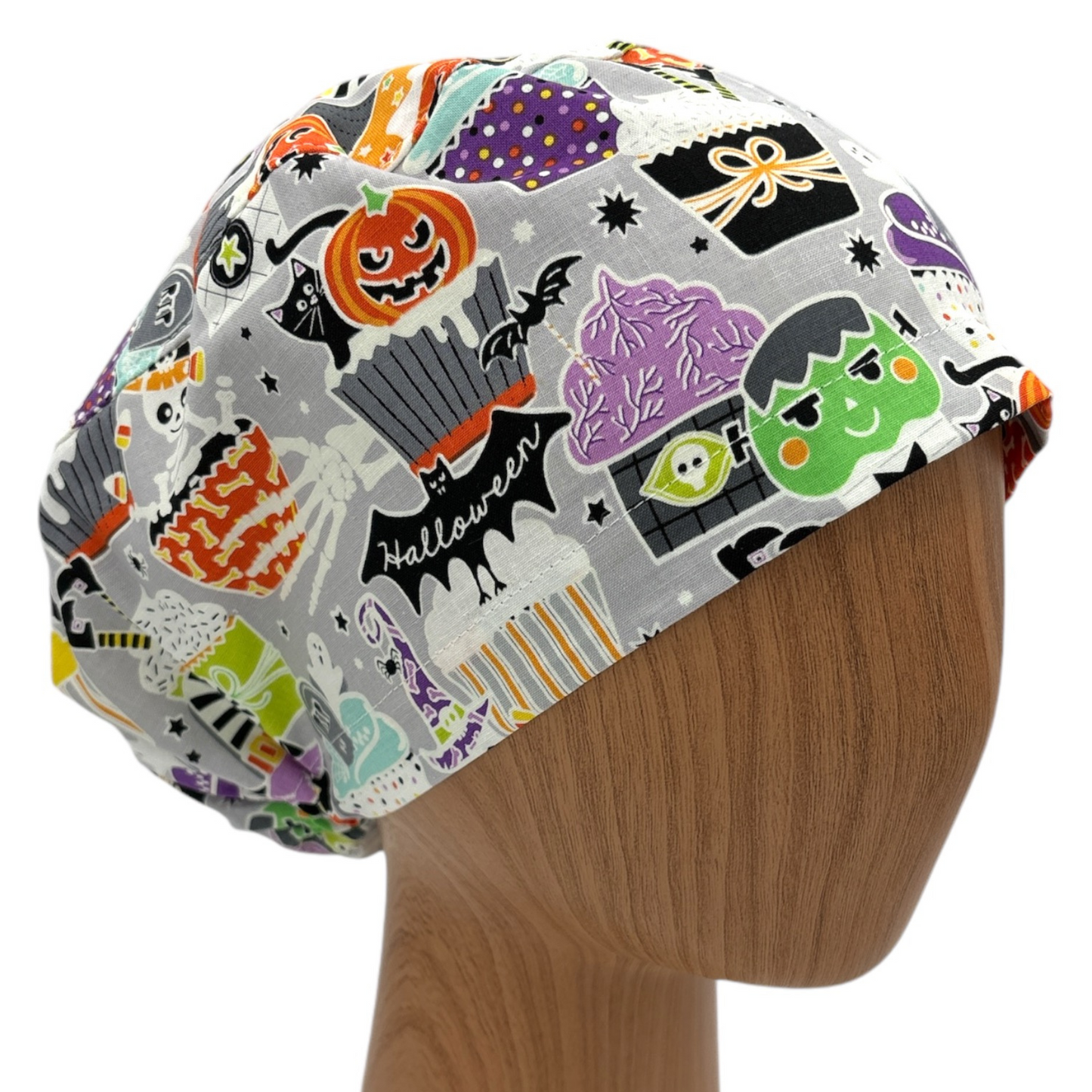 Halloween Ghost Scrub Cap - Euro Style