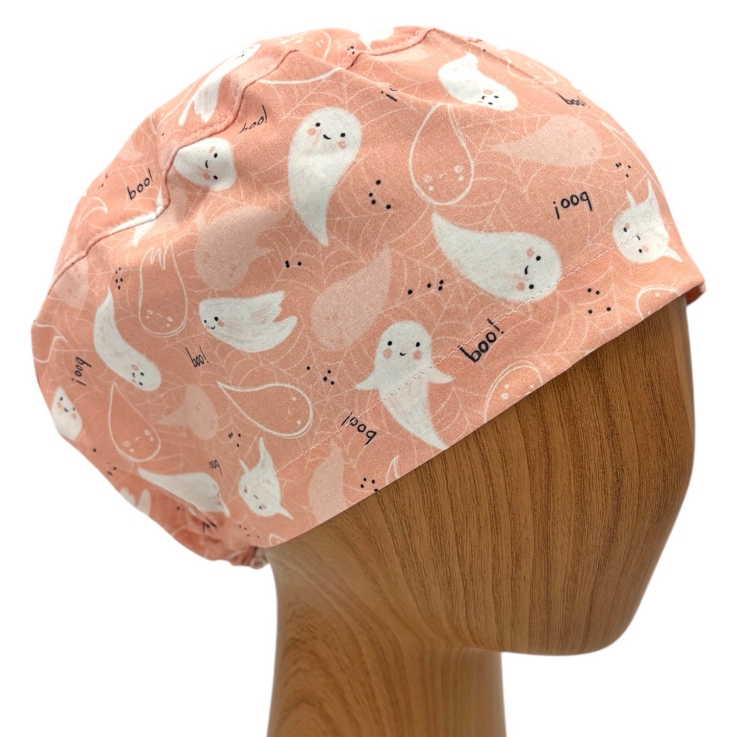 Halloween Boo Ghost Scrub Cap - Euro Style