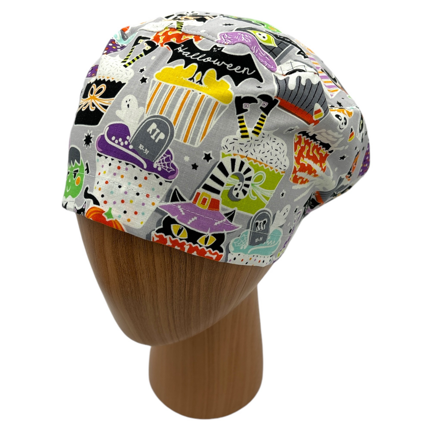 Halloween Ghost Scrub Cap - Euro Style