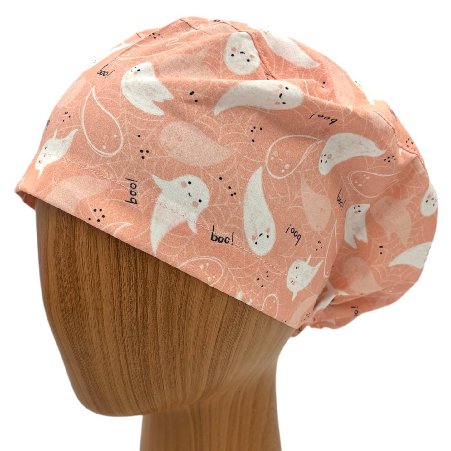 Halloween Boo Ghost Scrub Cap - Euro Style