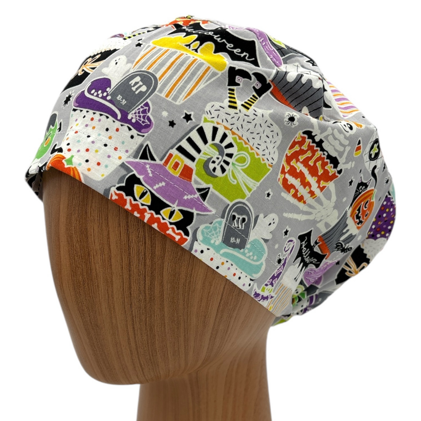 Halloween Ghost Scrub Cap - Euro Style