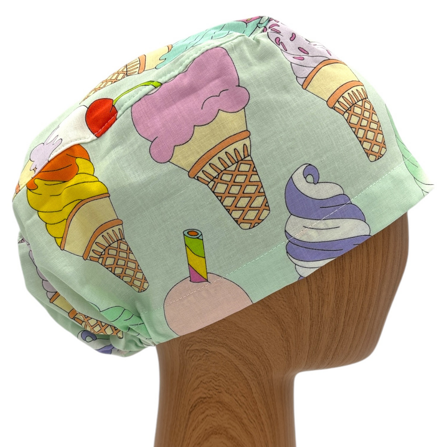 Retro Ice Cream Print Scrub Cap - Euro Style