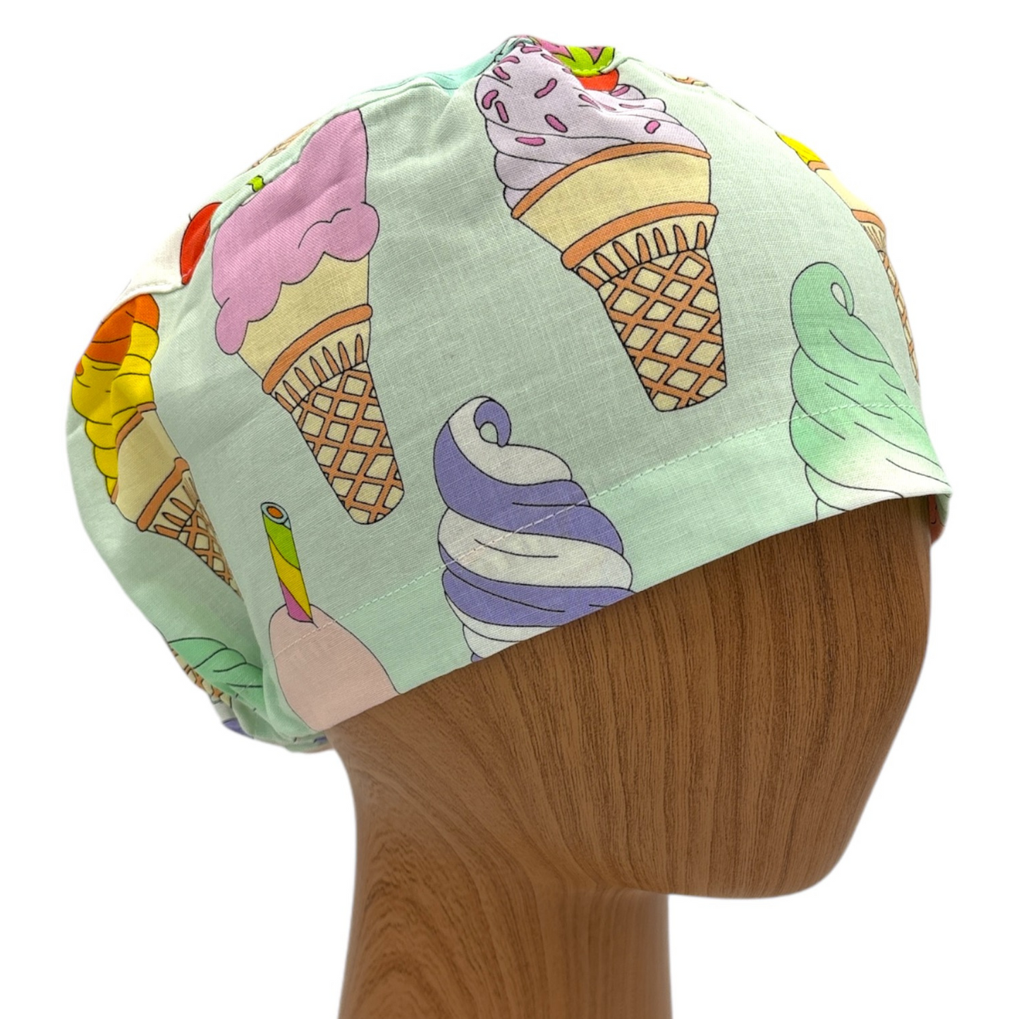 Retro Ice Cream Print Scrub Cap - Euro Style