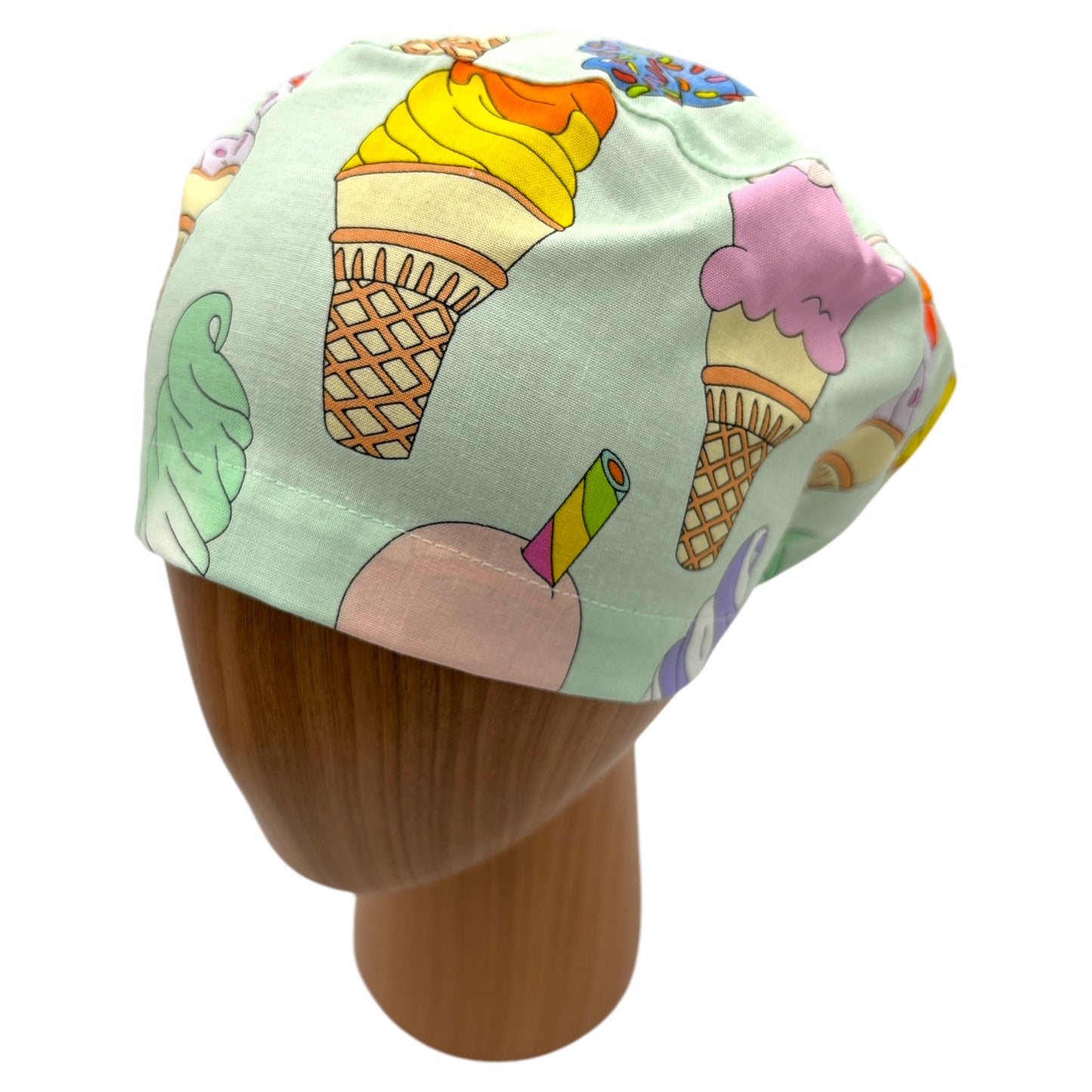 Retro Ice Cream Print Scrub Cap - Euro Style
