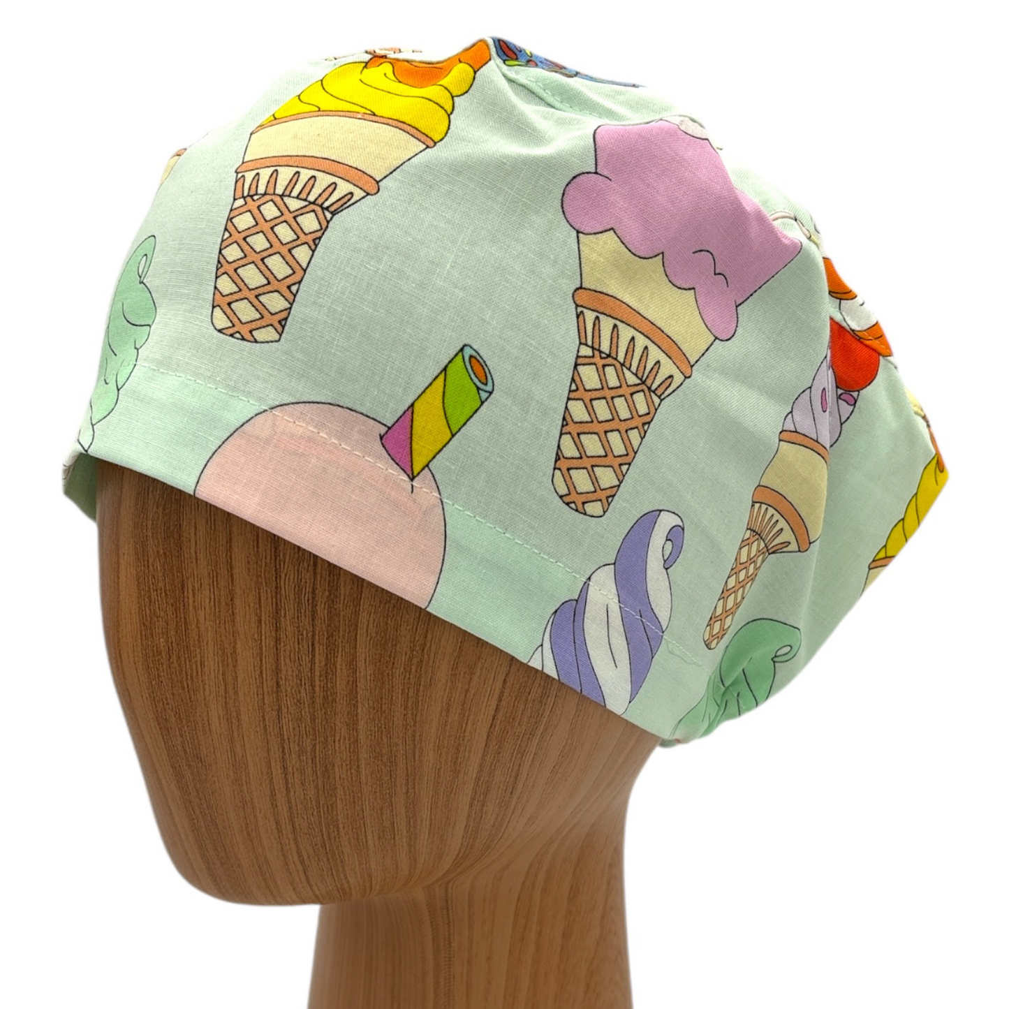 Retro Ice Cream Print Scrub Cap - Euro Style