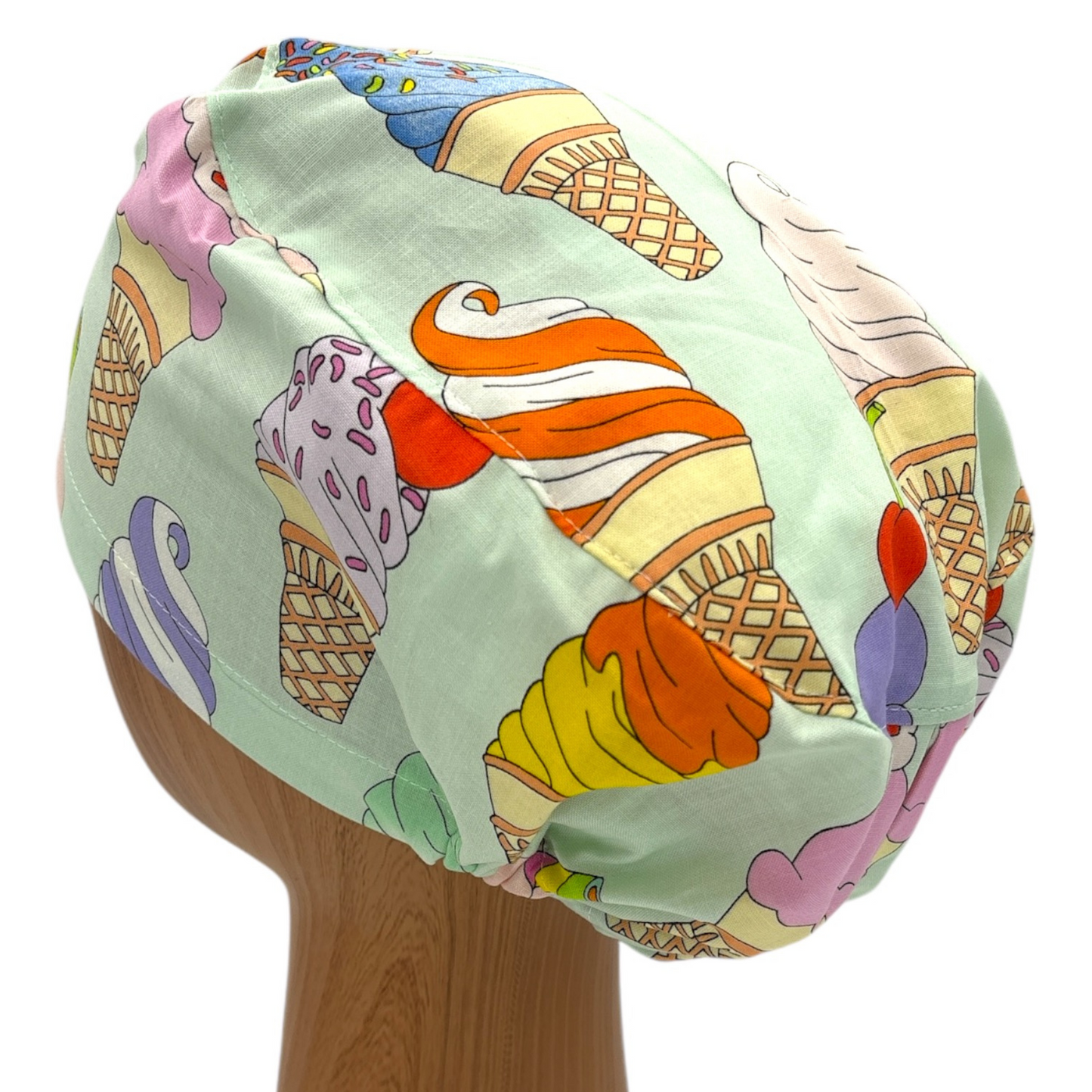 Retro Ice Cream Print Scrub Cap - Euro Style