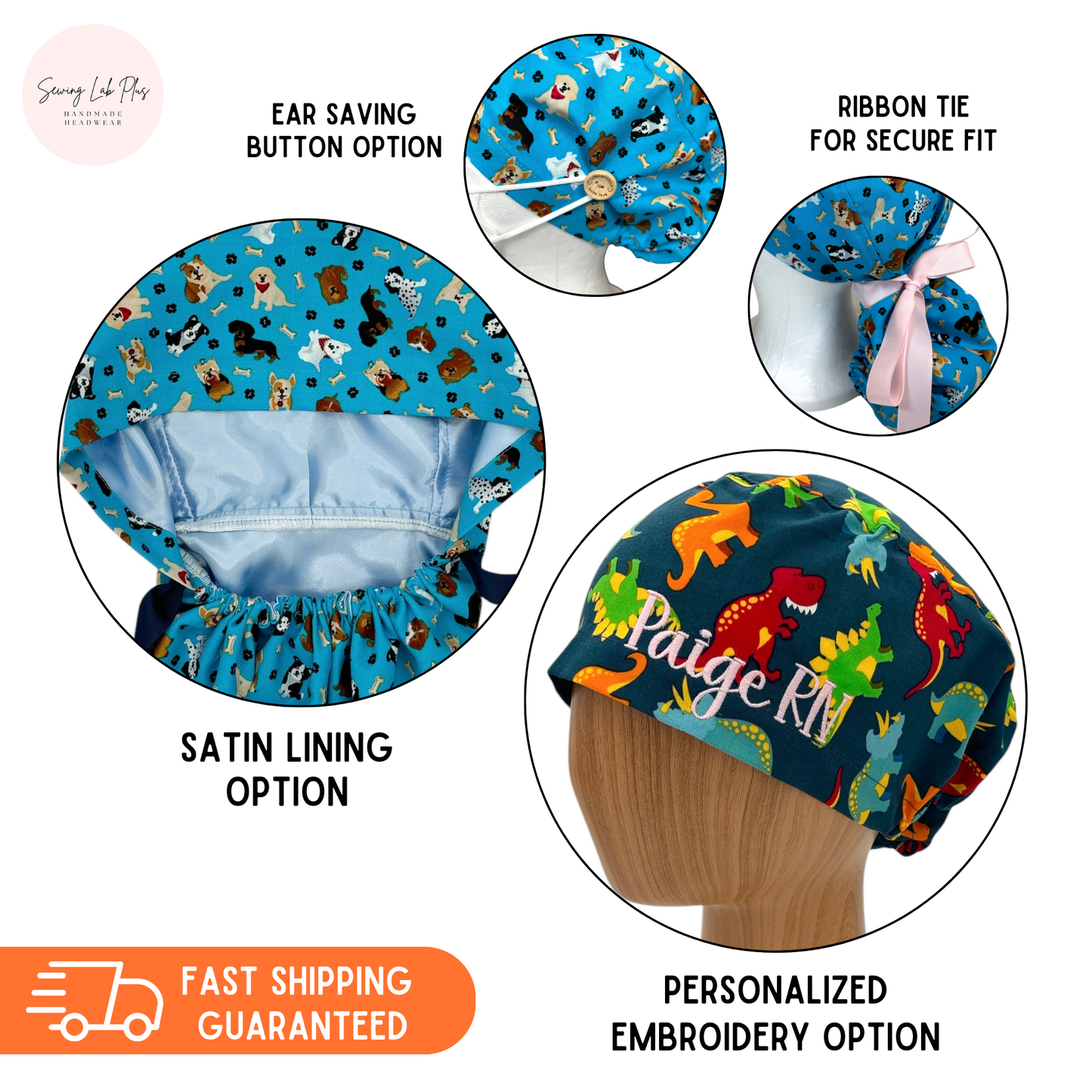 Dog Scrub Cap - Ponytail Style