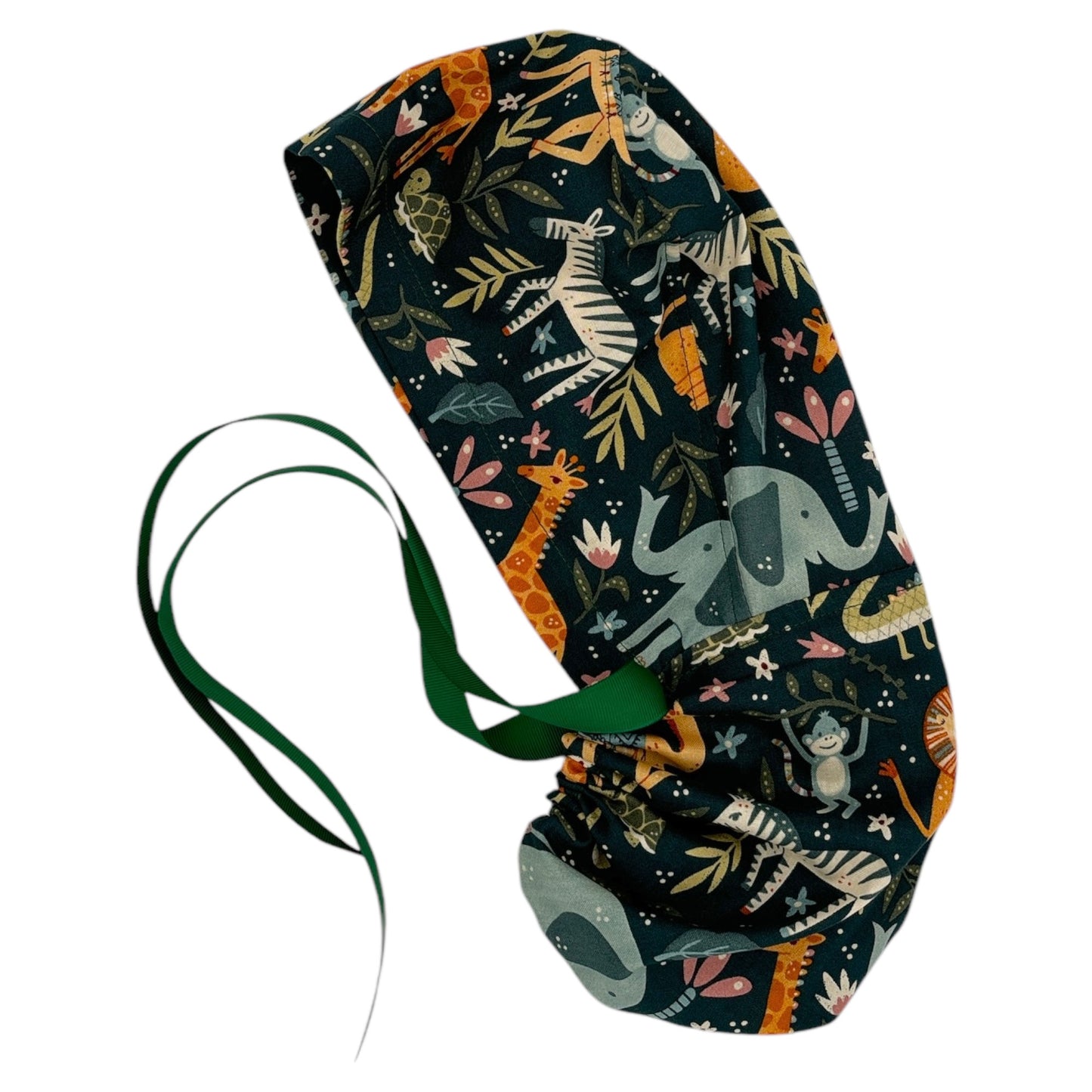 Jungle Animal Scrub Cap - Ponytail Style