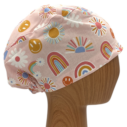Boho Rainbow Scrub Cap - Euro Style
