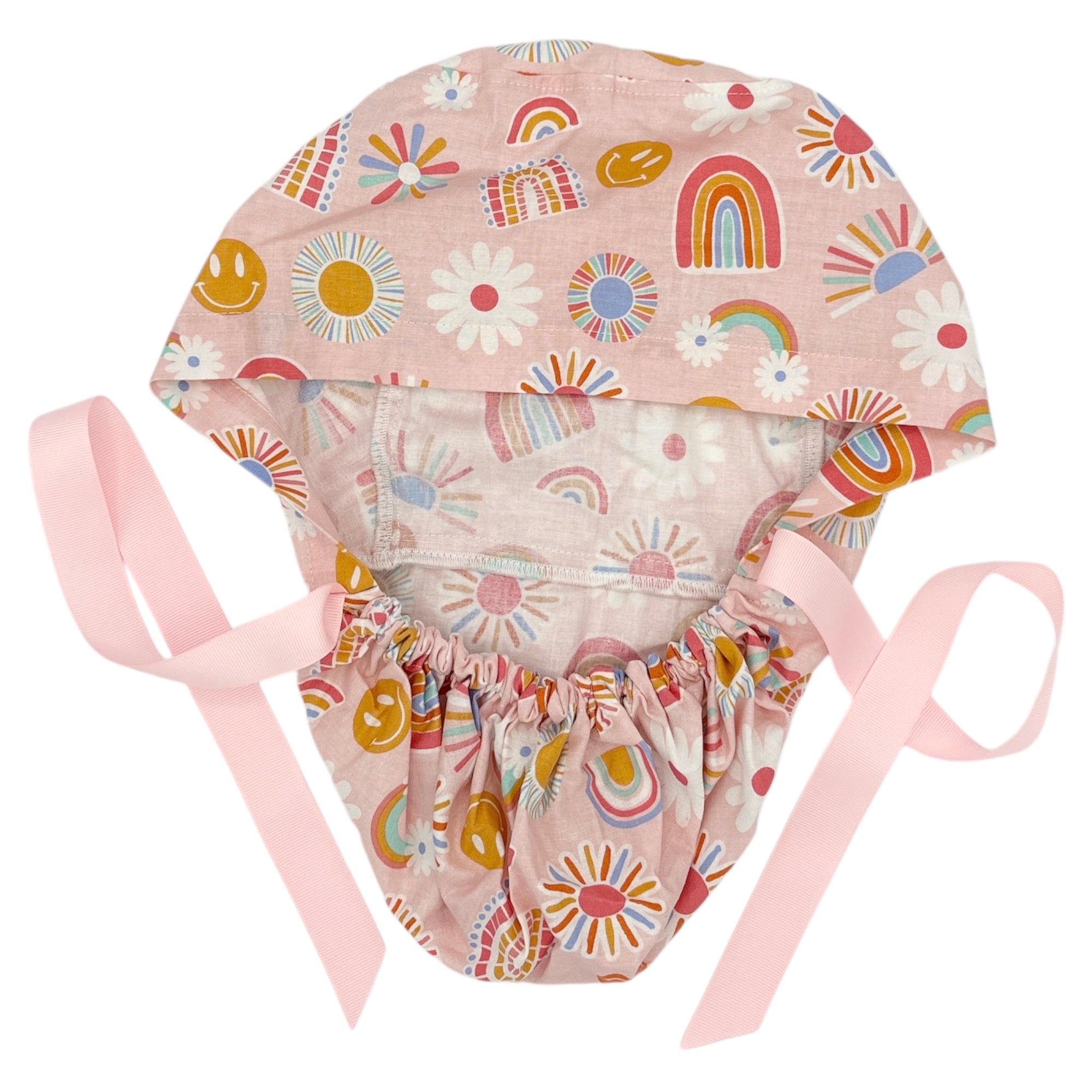 Boho Rainbow Scrub Cap - Ponytail Style – Sewing Lab Plus