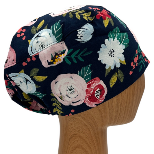 Floral Scrub Cap - Euro Style