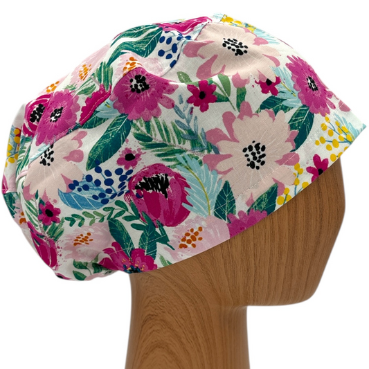 Floral Scrub Cap - Euro Style