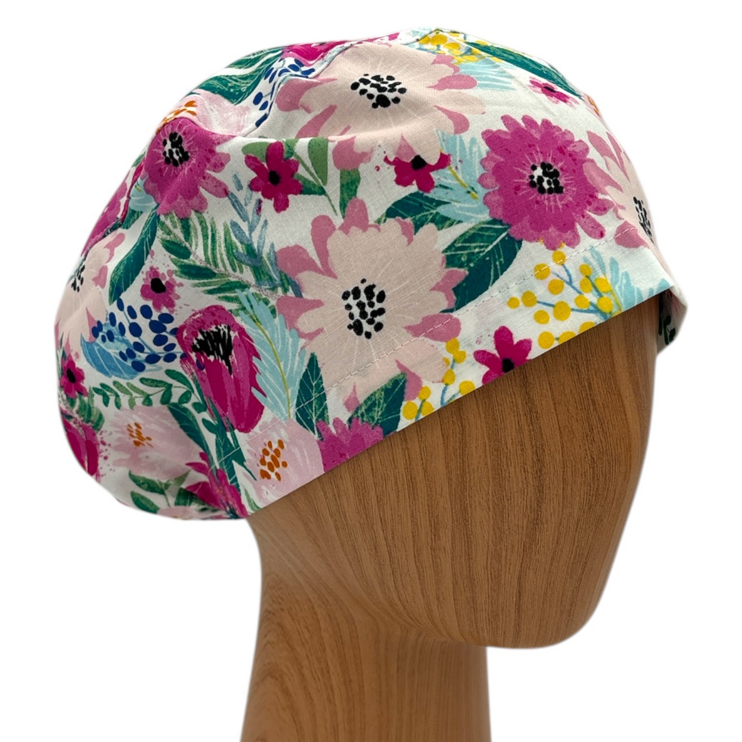 Floral Scrub Cap - Euro Style