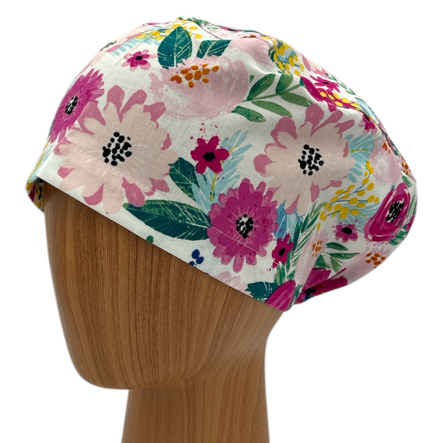 Floral Scrub Cap - Euro Style