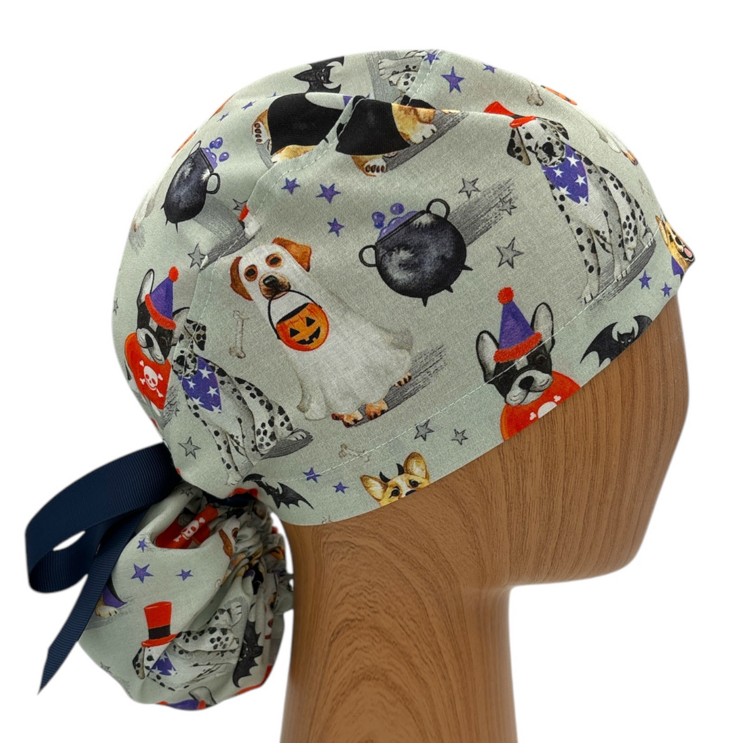 Halloween Scrub Cap - Ponytail Style