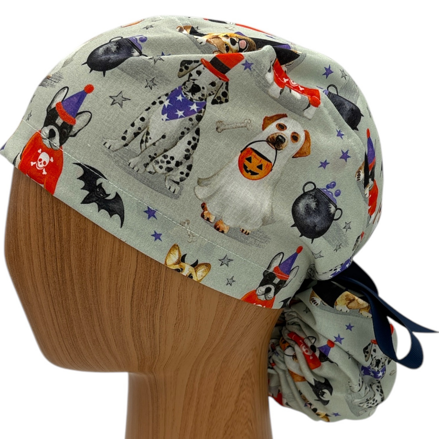 Halloween Scrub Cap - Ponytail Style