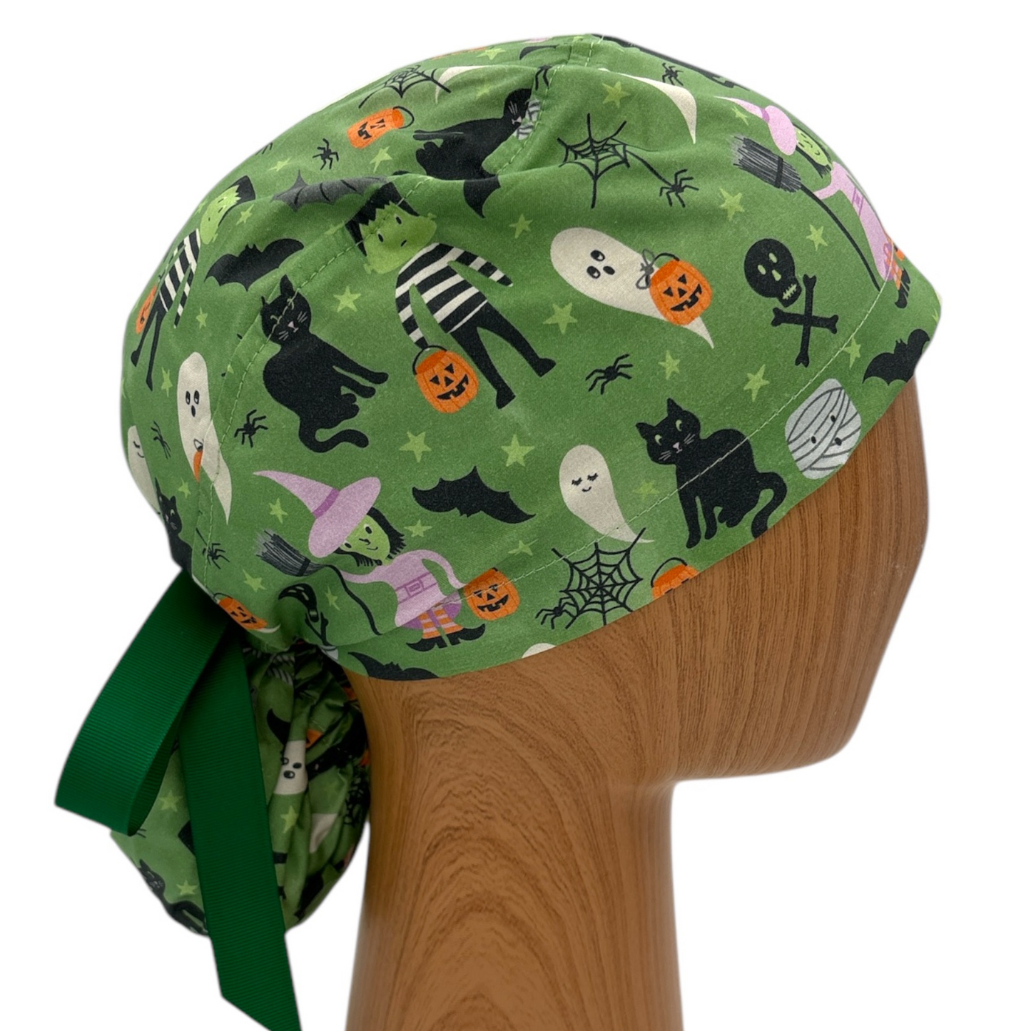 Halloween Scrub Cap - Ponytail Style