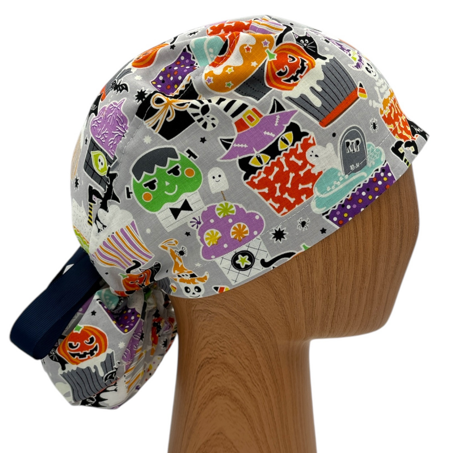 Halloween Scrub Cap - Ponytail Style