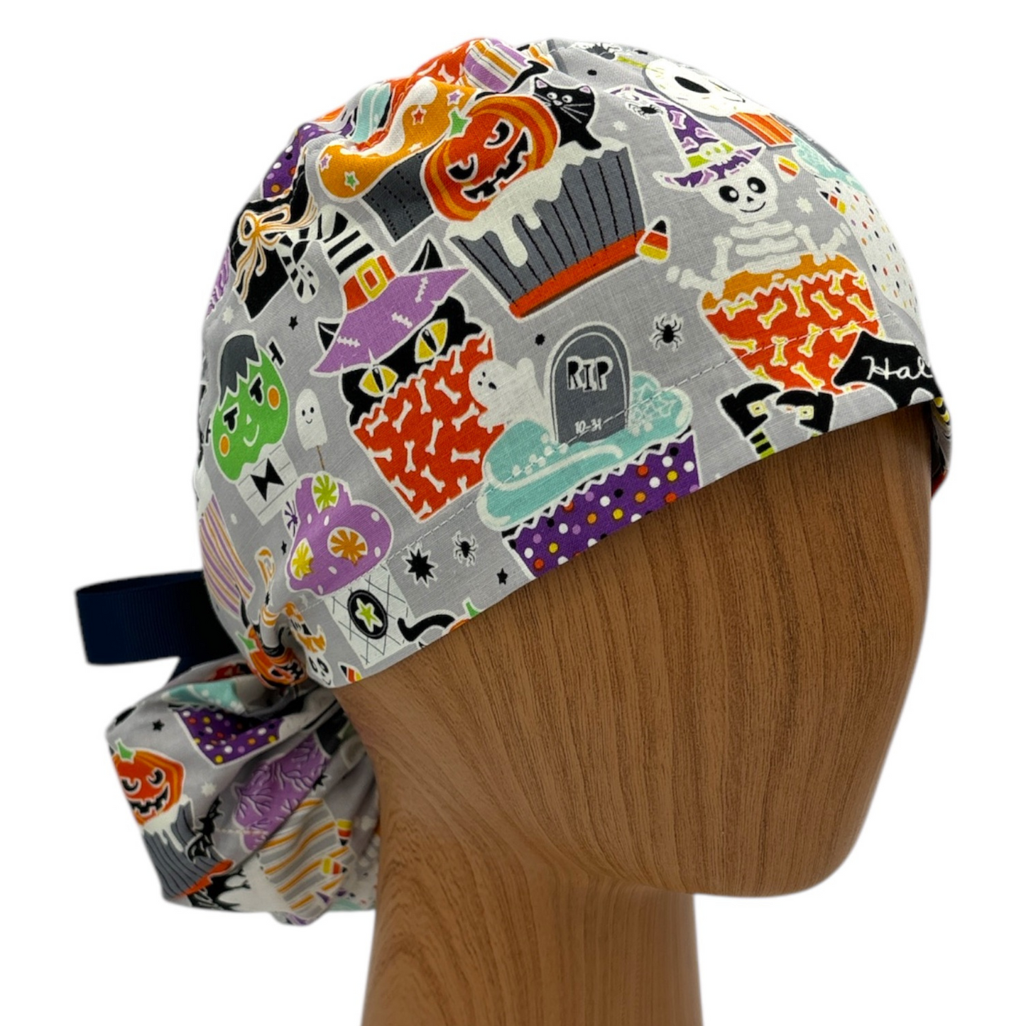 Halloween Scrub Cap - Ponytail Style