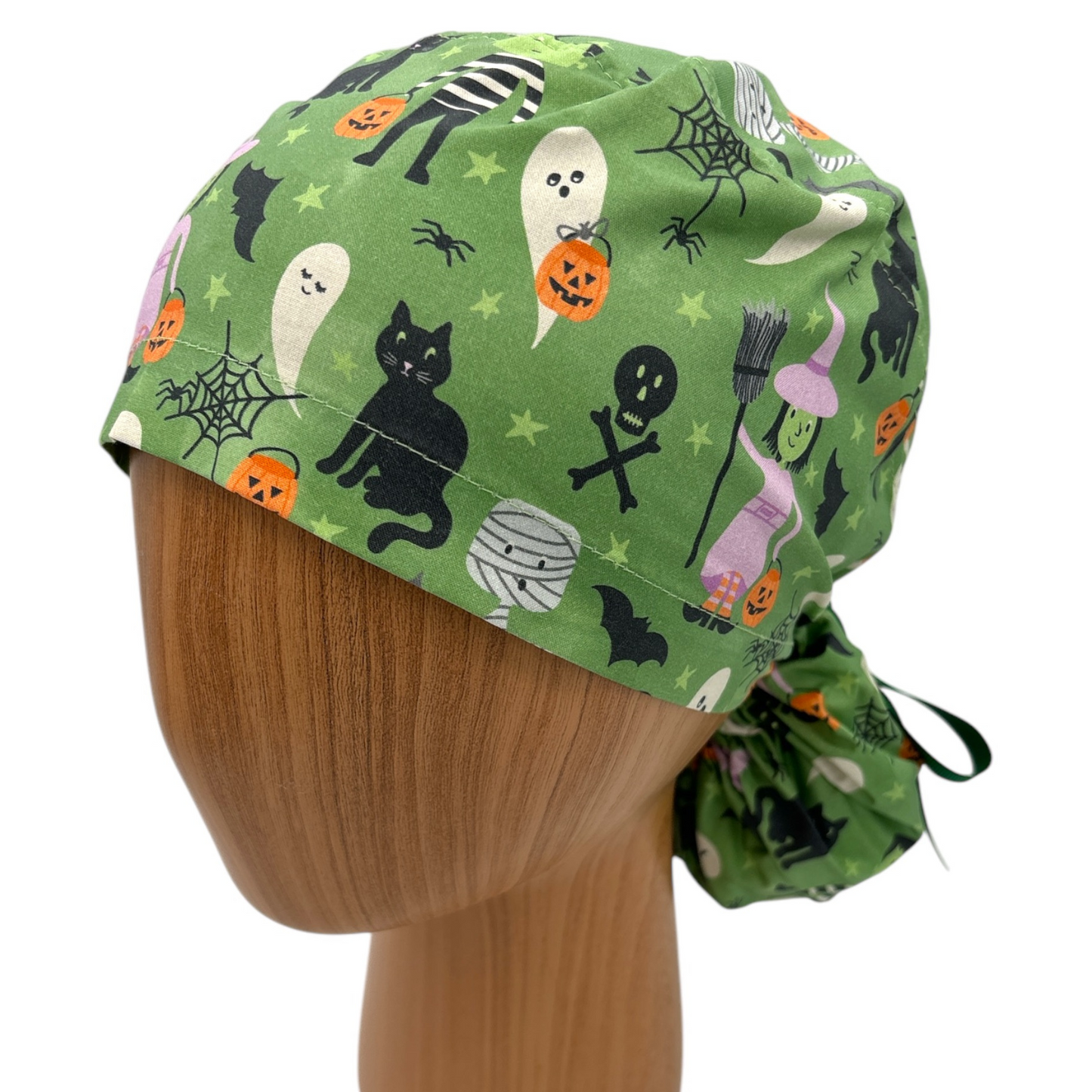 Halloween Scrub Cap - Ponytail Style