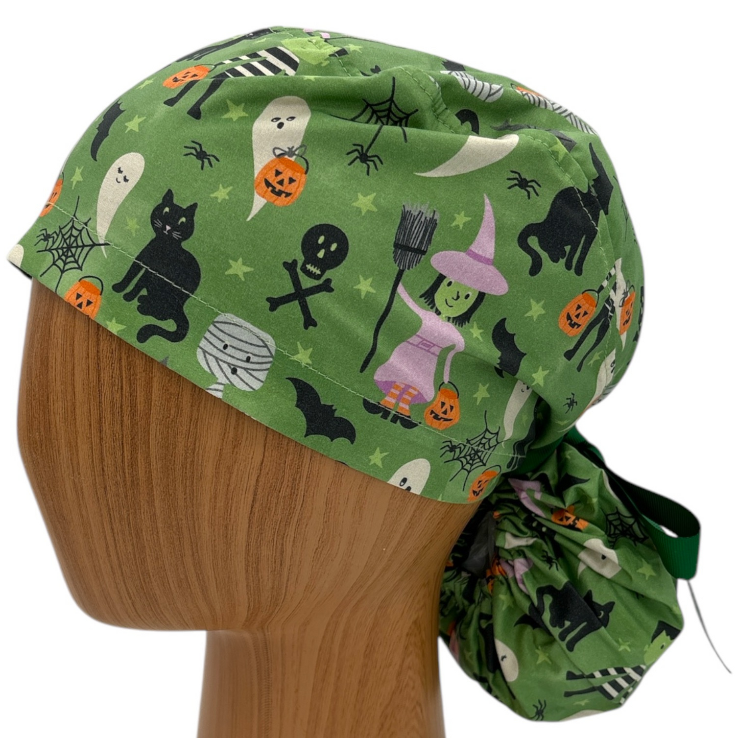 Halloween Scrub Cap - Ponytail Style