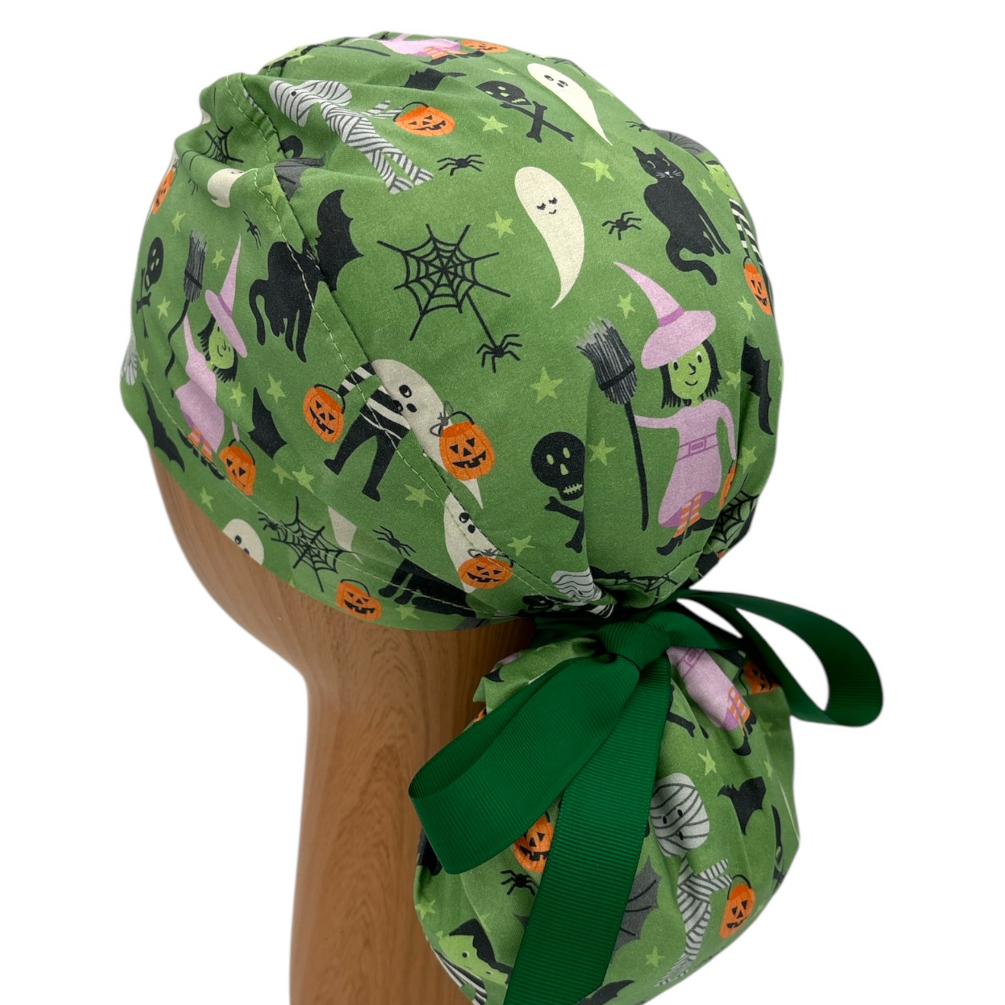Halloween Scrub Cap - Ponytail Style