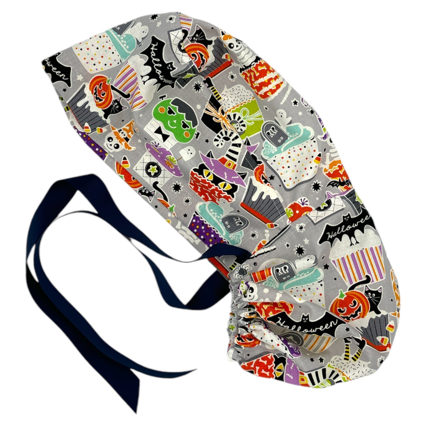 Halloween Scrub Cap - Ponytail Style