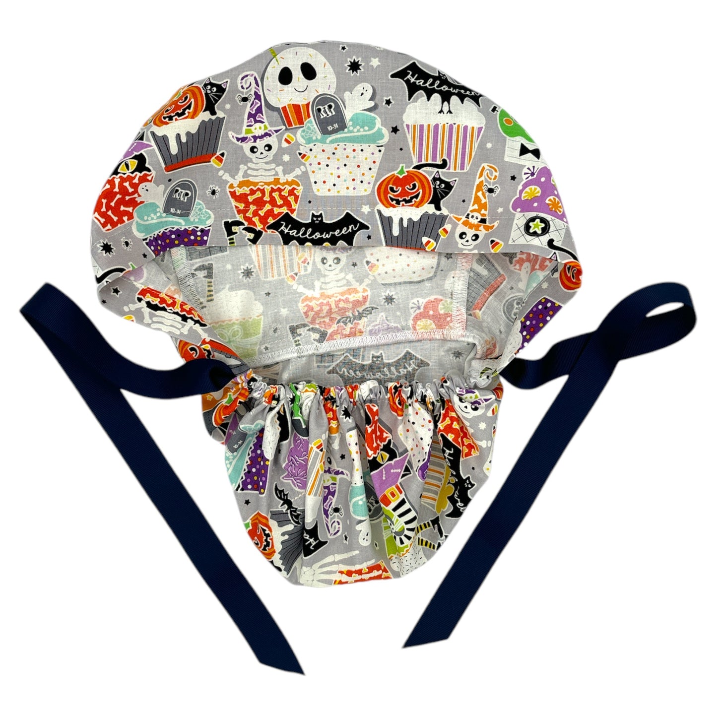 Halloween Scrub Cap - Ponytail Style