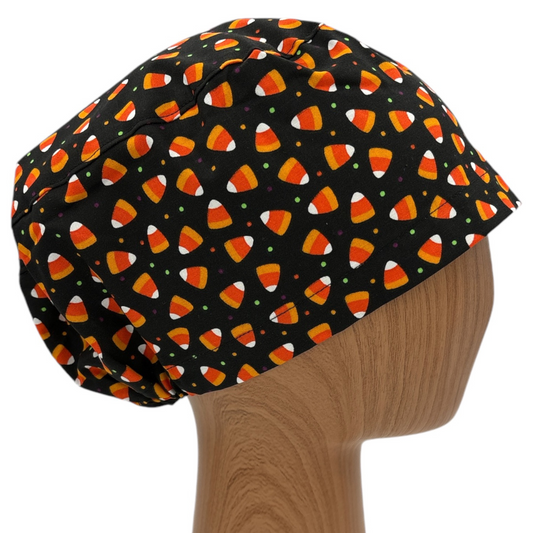 Candy Corn Scrub Cap - Euro Style for Halloween / Fall