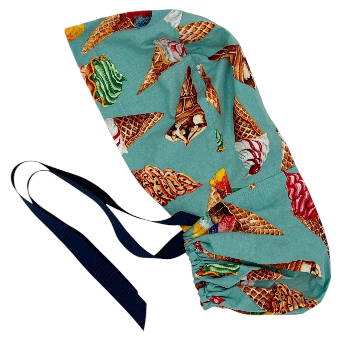 Ice Cream Scrub Cap - Ponytail Style